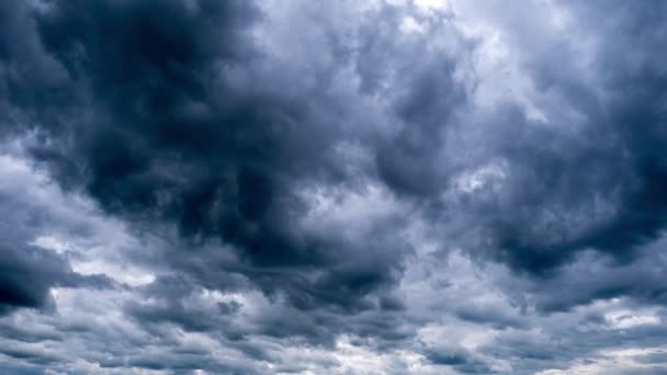 Zeitraffer Dramatischer Gewitterwolken Die Sich Himmel Bewegen Dunkle Kumuluswolken Verändern — Stockvideo