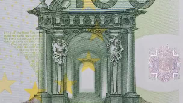 Eurobankbiljetten Wisselend Stop Motion Loopable Close Delen Van Europees Papiergeld — Stockvideo