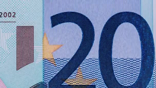 Avrupa Kağıt Parasının Farklı Değerlerdeki Parçaları Duraksama Hareketinde Birbirlerini Değiştirirler — Stok video