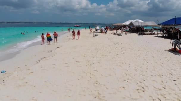 Zanzibar Nungwi January 2021 Повітряний Вид Рай Зникає Острів Накупенда — стокове відео