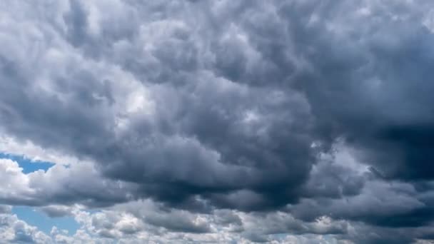 Timelapse Dramatic Storm Clouds Moving Sky Dark Cumulus Clouds Change — Stock Video