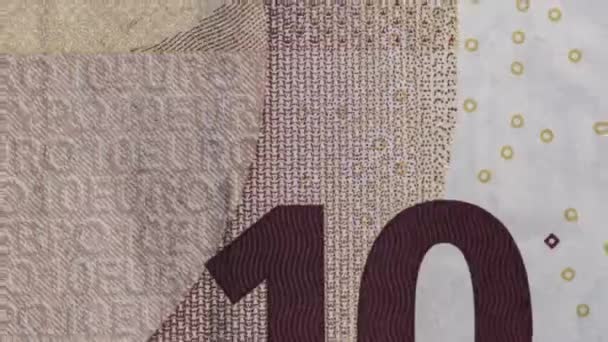 Eurosedlar Som Växlar Stop Motion Loopbara Närbild Delar Europeiska Papperspengar — Stockvideo