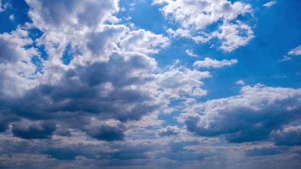 Nuvens Céu Azul Movem Lentamente Mudam Forma Timelapse Nuvens Cirros — Vídeo de Stock