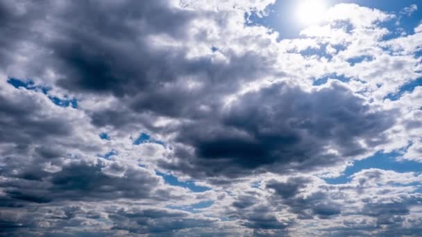 Timelapse Van Dramatische Storm Wolken Bewegen Lucht Donkere Cumuluswolken Veranderen — Stockvideo