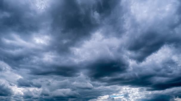 Timelapse Van Dramatische Storm Wolken Bewegen Lucht Donkere Cumuluswolken Veranderen — Stockvideo