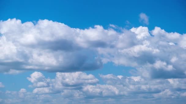 Timelapse Cumulus Clouds Moving Blue Sky Light Clouds Change Shape — Stock Video