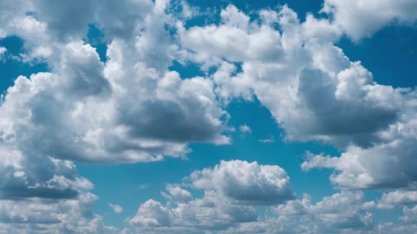 Timelapse Cumulus Clouds Moving Blue Sky Light Clouds Change Shape — Video Stock