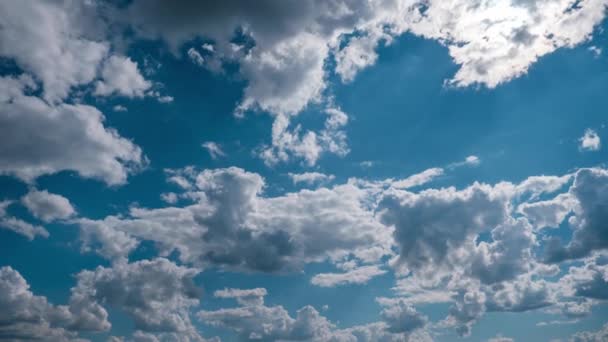 Clouds Moving Blue Sky Timelapse Puffy Fluffy White Clouds Time — 图库视频影像
