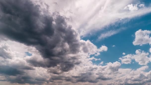 Timelapse Clouds Moving Blue Sky Cumulus Light Clouds Change Shape — Video