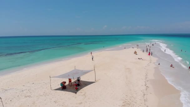 Zanzibar Nakupenda January 2021 Aerial View Paradise Disappearing Island Nakupenda — 图库视频影像