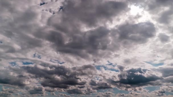 Timelapse Clouds Moving Blue Sky Cumulus Light Clouds Change Shape — 图库视频影像