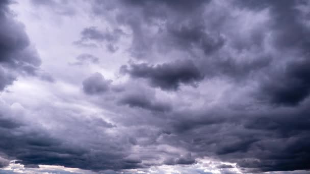 Timelapse Dramatycznych Chmur Burzowych Poruszających Się Niebie Dramatyczne Tło Atmosfery — Wideo stockowe