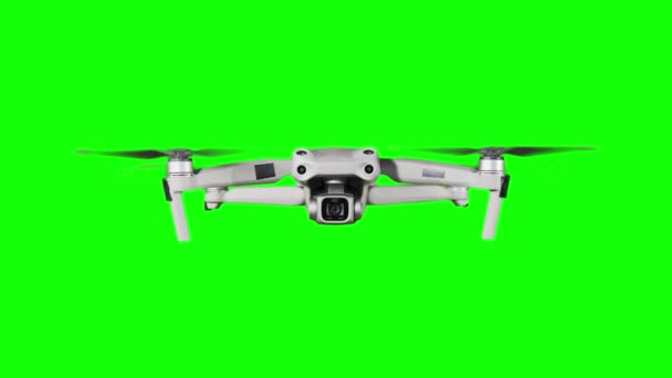 Drone Hovering Air Green Screen Real Quadcopter Camera Flights Transparent — Stock video