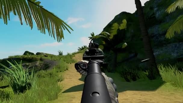 First Person Online Shooter Game Virtual Reality Glasses Full Immersion — Video