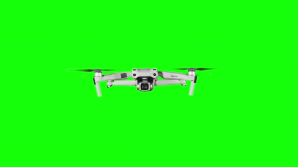 Real Quadcopter Camera Flights Green Screen Drone Hovering Air Alpha — Wideo stockowe