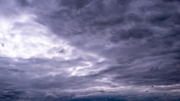 Временной График Резких Грозовых Облаков Движущихся Небе Резкий Фон Атмосферы — стоковое видео