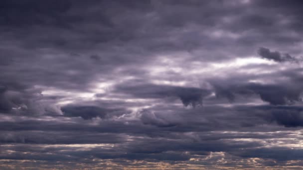 Zeitraffer Dramatischer Gewitterwolken Die Sich Himmel Bewegen Dunkle Stürmische Kumuluswolken — Stockvideo