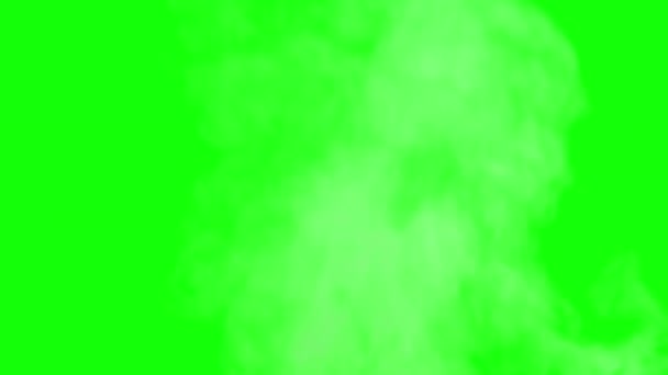 Rook Dampexplosie Groen Scherm Realistische Wolken Rijzen Een Transparante Achtergrond — Stockvideo