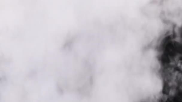 Λευκός Καπνός Μαύρο Φόντο Ένα Σύννεφο Ατμού Αναδύεται Αιωρείται Ομίχλη — Αρχείο Βίντεο