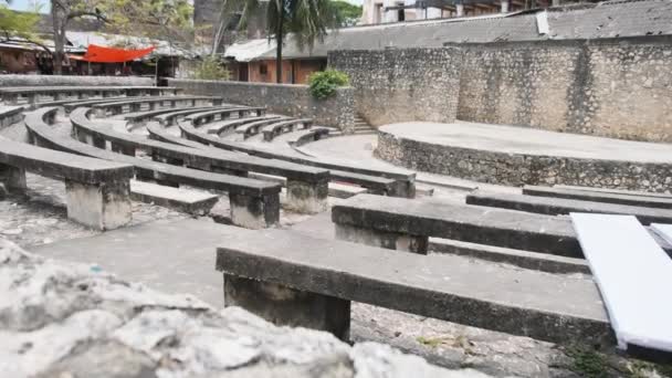 Zanzibar Ville Pierre Janvier 2021 Amphithéâtre Construit Dans Ancien Fort — Video