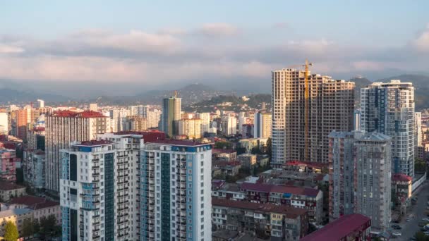 Timelapse Urban Space Mieście Batumi Placu Budowy Drapacze Chmur Domy — Wideo stockowe