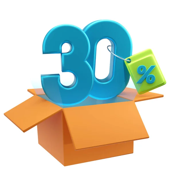 % 30 indirimli süper indirimli, mavi 3D yorumlama konseptiyle