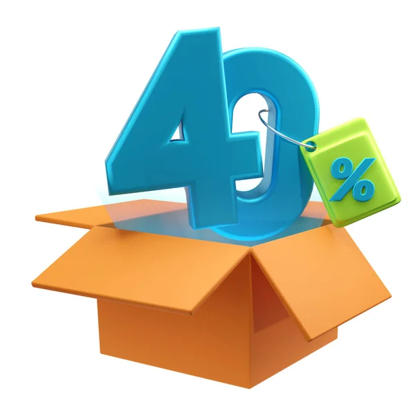 % 40 indirimli süper indirimli, mavi 3D yorumlama konseptiyle