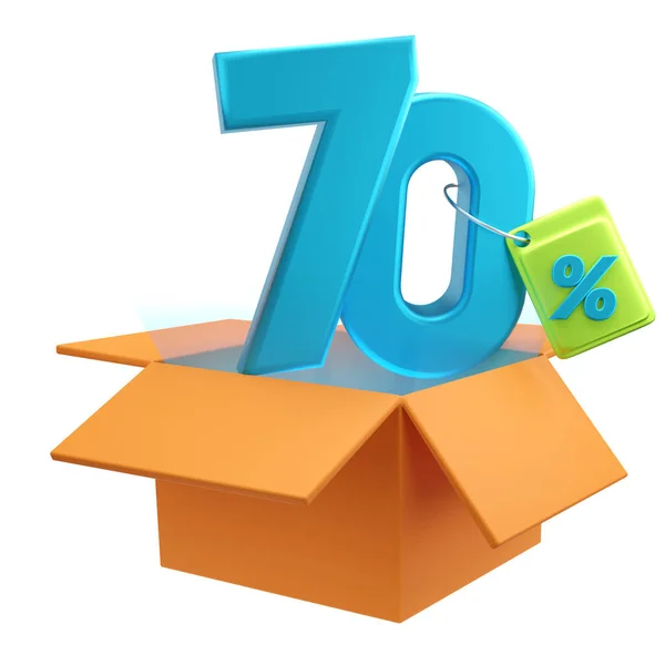 % 70 indirimli süper indirimli, mavi 3D yorumlama konseptiyle