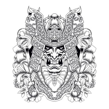 Oni Mecha Samuray Baş İllüstrasyonu