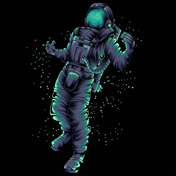 Astronaut Rymden Vektor Illustration — Stock vektor