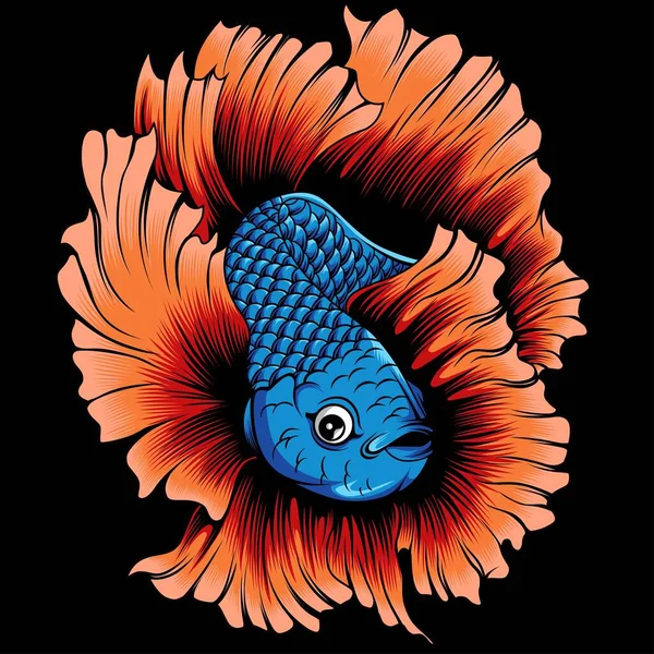 Barevná Betta Fish Vector Illustration Siamská Bojová Ryba Betta Splendens — Stockový vektor