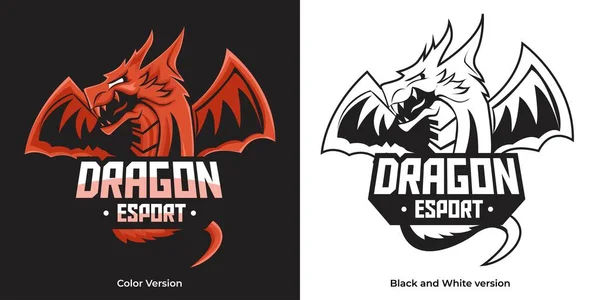 Design de logotipo de jogos de dragão esport