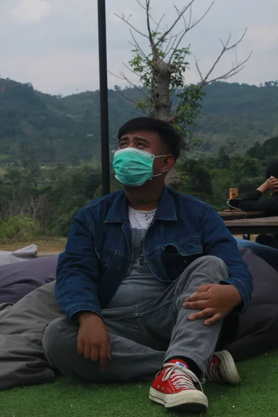 Bogor Endonezya 2020 Bulaşıcı Bir Virüsü Önlemek Için Dışarıda Dolaşırken — Stok fotoğraf