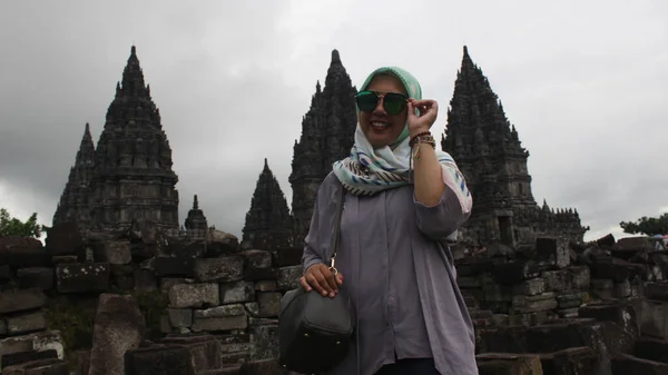 Джок Якарта Індонезія 2020 Тло Храму Прамбанан Який Використовується Туристичне — стокове фото