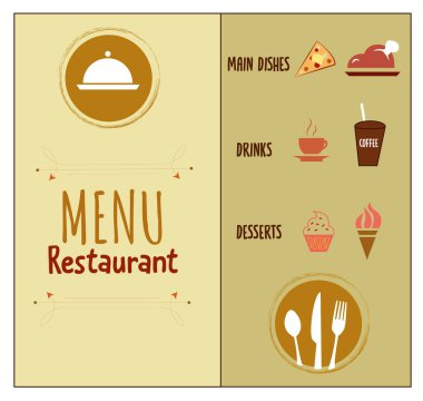 Elle çizilmiş karalama ile restoran için fırın menüsü yemek şablonu.