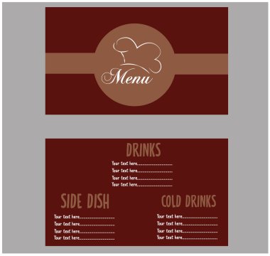 Lokanta ya da kafe için dar. El ve yuvarlak şekilli kahverengi ve sarı tonlarda desenler. İndeks Vektörü