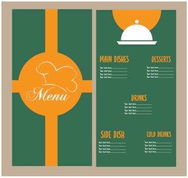 Lokanta ya da kafe için dar. El ve yuvarlak şekilli kahverengi ve sarı tonlarda desenler. İndeks Vektörü