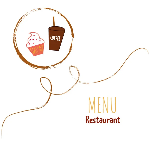 Modèle Menu Boulangerie Pour Restaurant Avec Gribouillage Graphique Dessiné Main — Image vectorielle