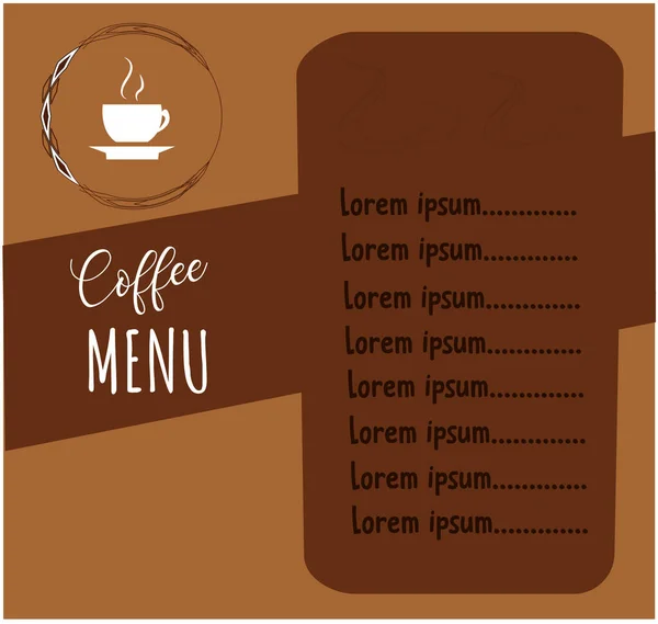 Καφέ Menu Θέμα Για Εστιατόριο Και Καφέ — Διανυσματικό Αρχείο
