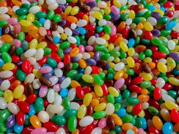 Antecedentes Caramelos Mascar Multicolores Diferentes Formas —  Fotos de Stock
