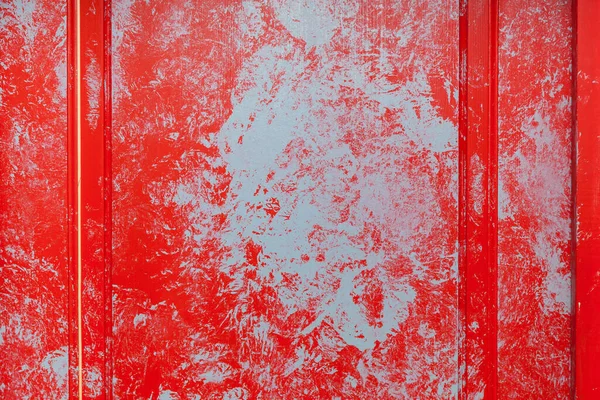 Eski Boyanmış Ahşap Kapı Dokusu Kırmızı Mavi Tasarım Için Arkaplan — Stok fotoğraf