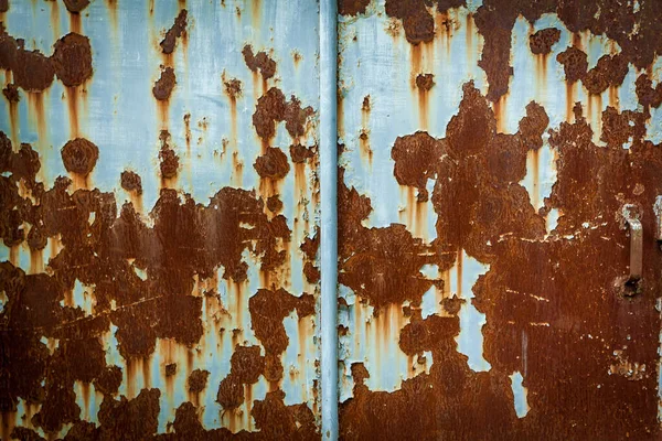 Blue Painted Metal Rust Texture Rusty Metal Texture Old Paint — 图库照片