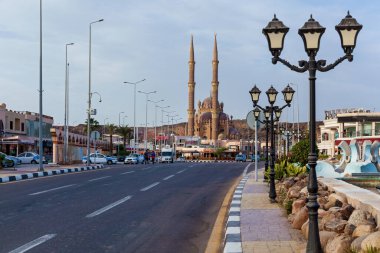 Egypt, Sharm el-Sheikh 05 May 2021: Al-Sahaba Mosque in the old city of Sharm el-Sheikh