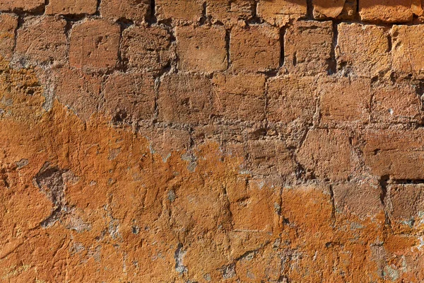 Texture Old Stone Wall Rusty Cracked Plaster — Stock Photo, Image