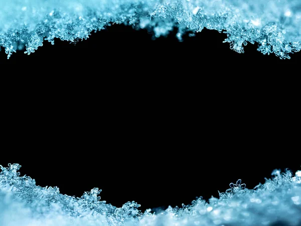 Kartanelerine Yakın Doğal Kar Dokusu Siyah Zemin Üzerinde Izole Edilmiş — Stok fotoğraf
