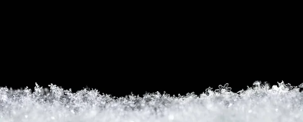 Textura Natural Nieve Con Copos Nieve Primer Plano Aislado Sobre — Foto de Stock