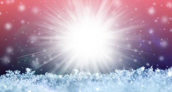 Natürliche Schneetextur Mit Schneeflocken Nahaufnahme Mit Fallendem Schnee Auf Einem — Stockfoto