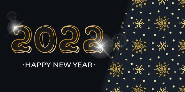 2022 Yeni Yıl Tatili Kar Taneli Lüks Pankartı — Stok Vektör