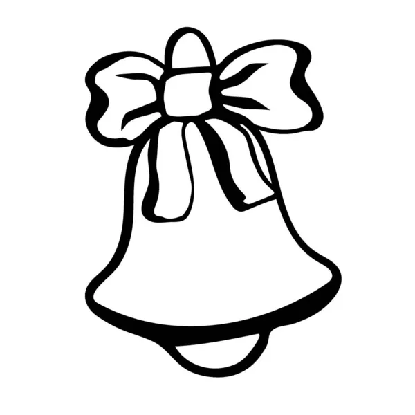 Cloche Jingle Noël Style Doodle — Image vectorielle
