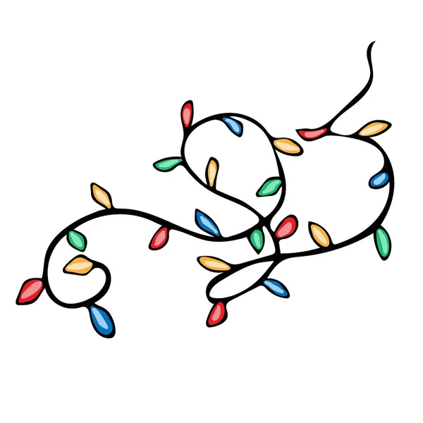 Christmas Garland Doodle Stil — Stock vektor